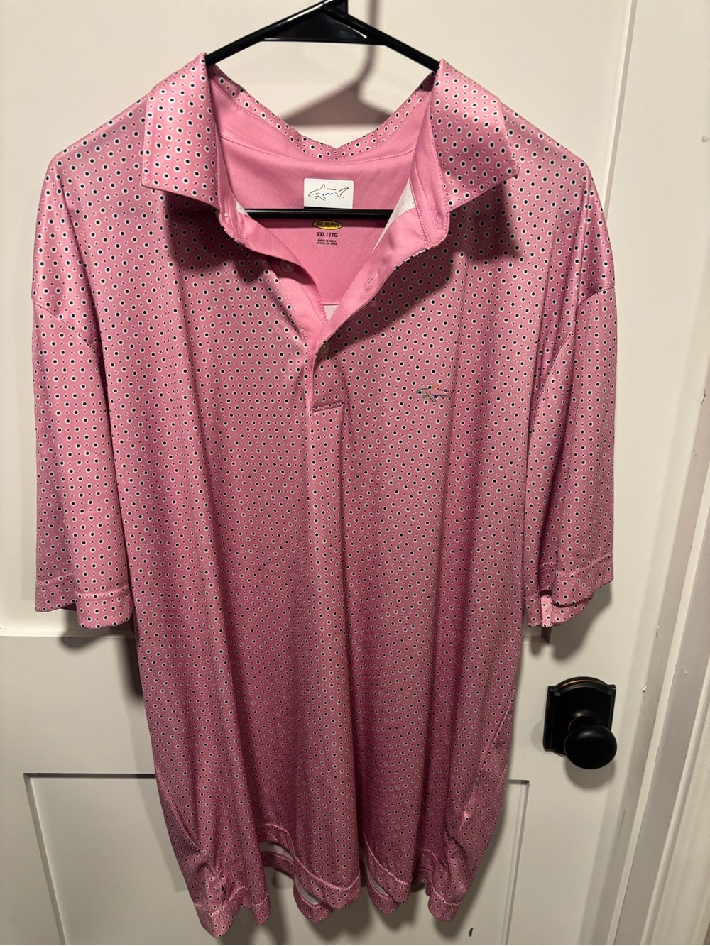 Greg Norman Collection Pink Dot Performance Polo